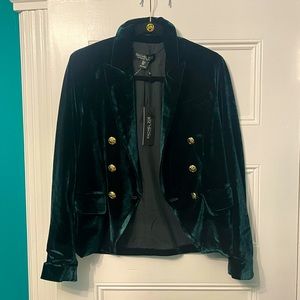 Rachel Zoe Emerald Green Shiny Velvet Blazer Small